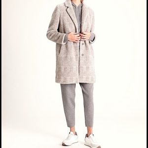 EUC Banana Republic Brushed Plaid Car Coat, Size XXL